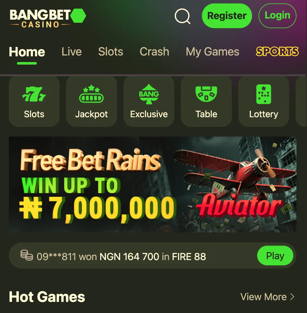 Exciting Bangbet Casino experience in Nigeria 2025