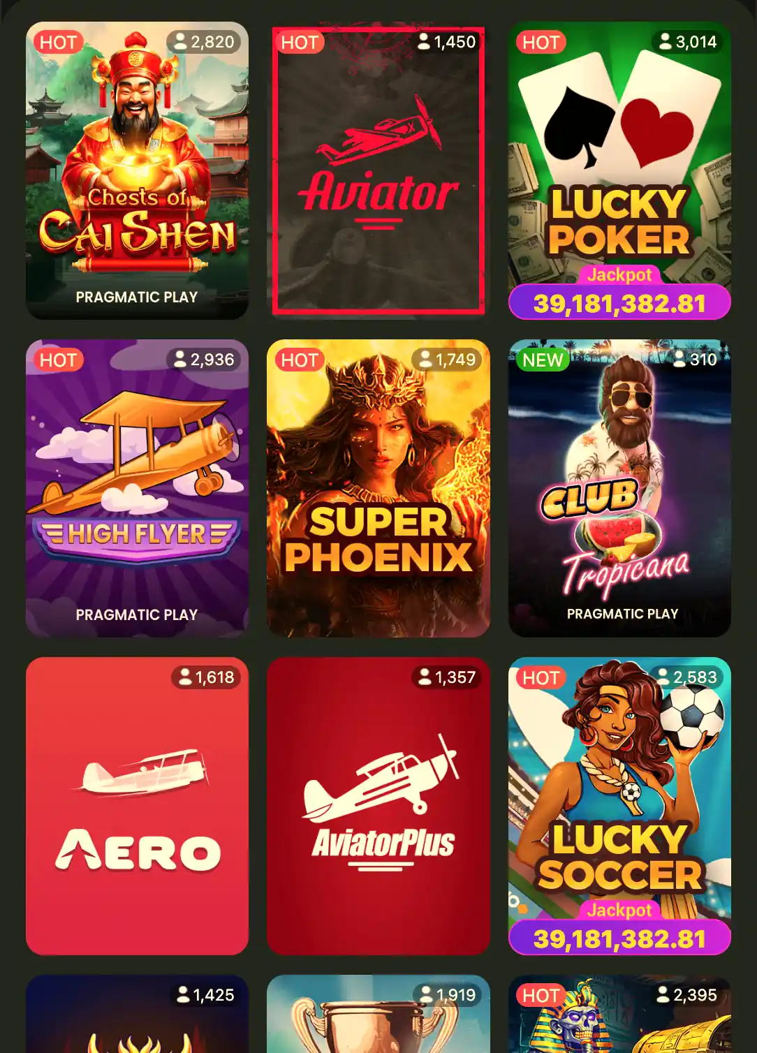 Featured hot and popular games on Bangbet Nigeria