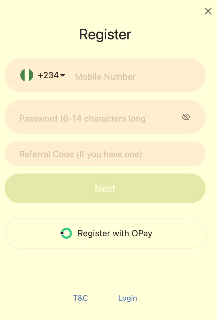 Step-by-step Bangbet Nigeria account registration
