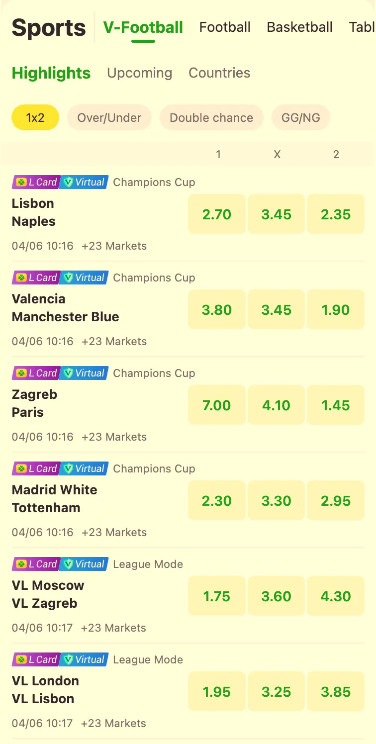 Wide range of sports betting markets on Bangbet Nigeria